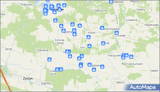 mapa Klin gmina Baranów, Klin gmina Baranów na mapie Targeo