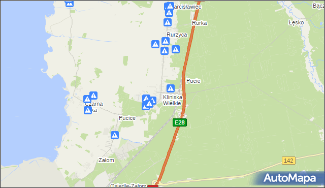 mapa Kliniska Wielkie, Kliniska Wielkie na mapie Targeo