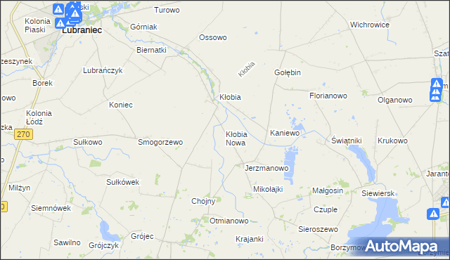 mapa Kłobia Nowa, Kłobia Nowa na mapie Targeo