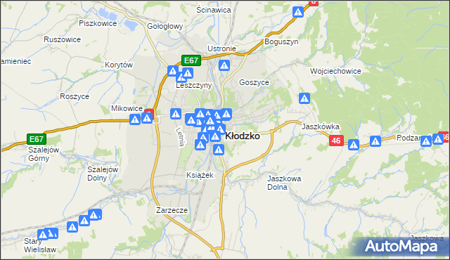 mapa Kłodzka, Kłodzko na mapie Targeo