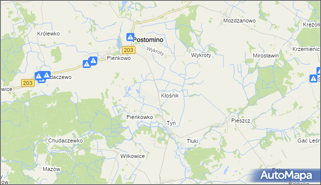 mapa Kłośnik, Kłośnik na mapie Targeo