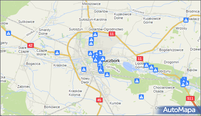 mapa Kluczbork, Kluczbork na mapie Targeo