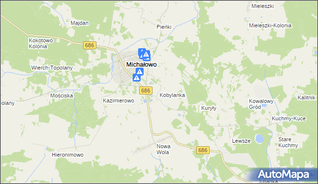 mapa Kobylanka gmina Michałowo, Kobylanka gmina Michałowo na mapie Targeo