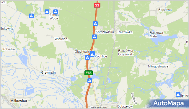 mapa Kochlice, Kochlice na mapie Targeo