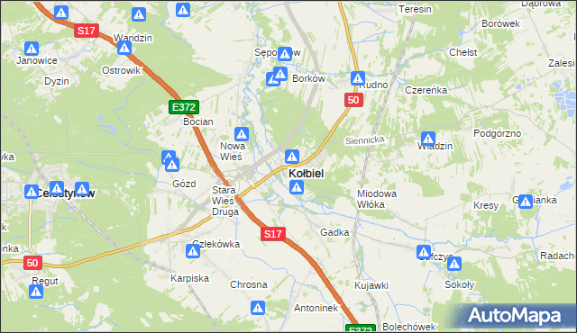 mapa Kołbiel, Kołbiel na mapie Targeo