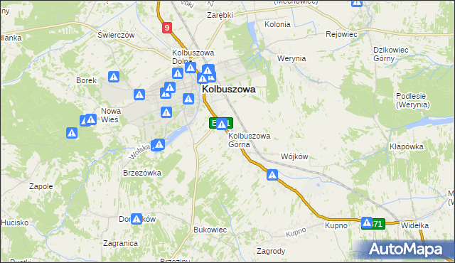 mapa Kolbuszowa Górna, Kolbuszowa Górna na mapie Targeo