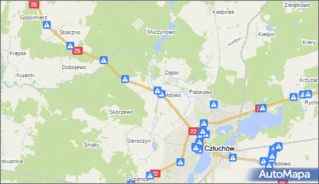 mapa Kołdowo, Kołdowo na mapie Targeo