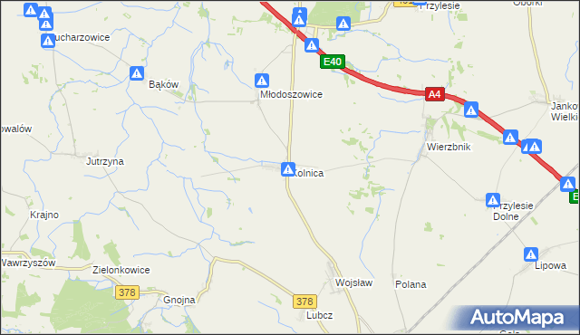 mapa Kolnica gmina Grodków, Kolnica gmina Grodków na mapie Targeo