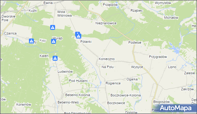 mapa Konieczno, Konieczno na mapie Targeo