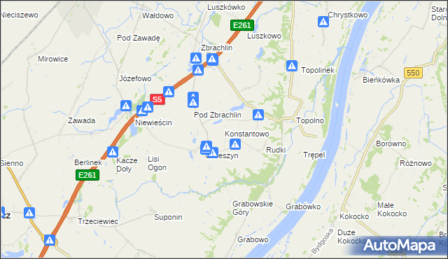 mapa Konstantowo gmina Pruszcz, Konstantowo gmina Pruszcz na mapie Targeo