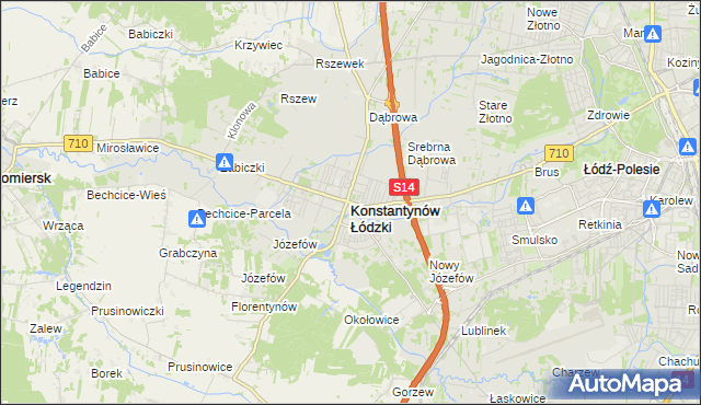 mapa Konstantynów Łódzki, Konstantynów Łódzki na mapie Targeo