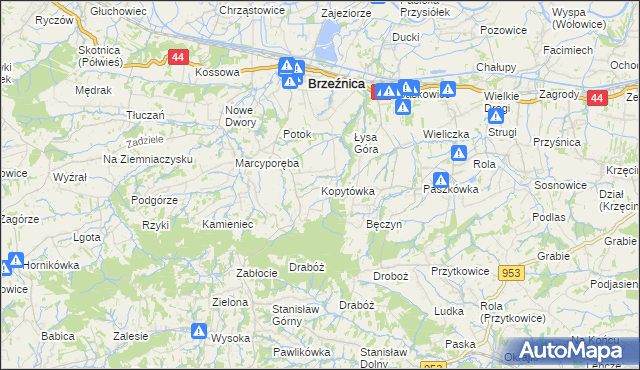 mapa Kopytówka, Kopytówka na mapie Targeo
