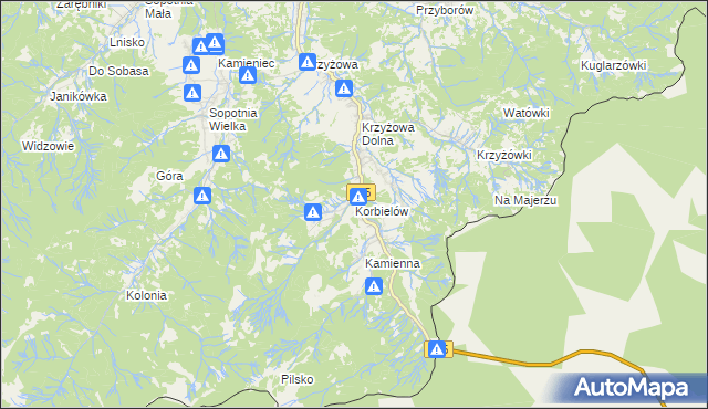 mapa Korbielów, Korbielów na mapie Targeo