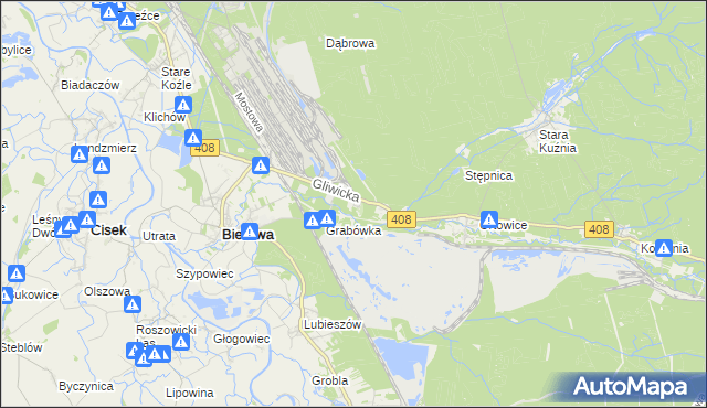 mapa Korzonek gmina Bierawa, Korzonek gmina Bierawa na mapie Targeo