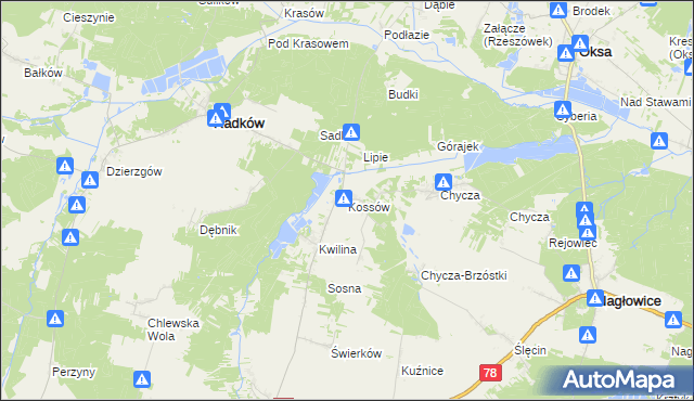 mapa Kossów, Kossów na mapie Targeo