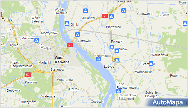 mapa Kosumce, Kosumce na mapie Targeo