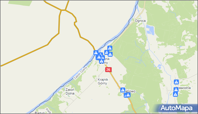 mapa Krajnik Dolny, Krajnik Dolny na mapie Targeo