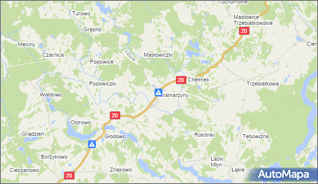 mapa Kramarzyny, Kramarzyny na mapie Targeo