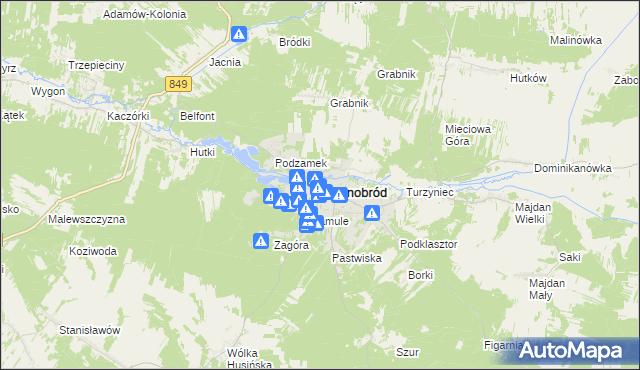 mapa Krasnobród, Krasnobród na mapie Targeo