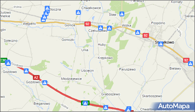 mapa Krępkowo gmina Strzałkowo, Krępkowo gmina Strzałkowo na mapie Targeo