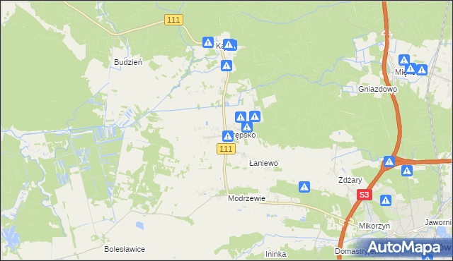 mapa Krępsko gmina Goleniów, Krępsko gmina Goleniów na mapie Targeo