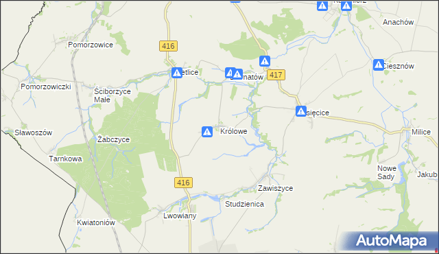 mapa Królowe, Królowe na mapie Targeo