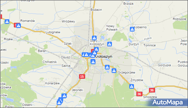 mapa Krotoszyna, Krotoszyn na mapie Targeo