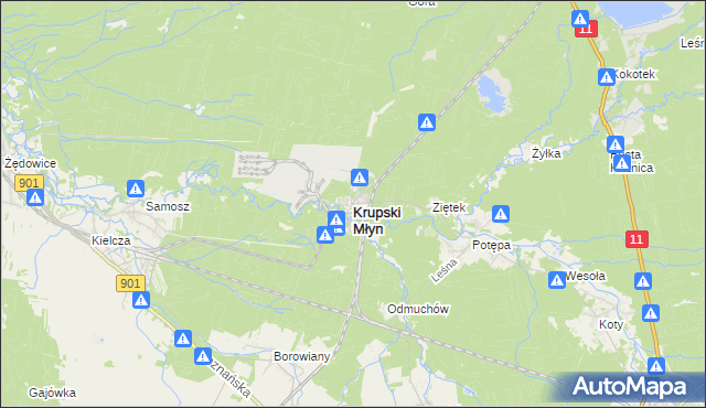 mapa Krupski Młyn, Krupski Młyn na mapie Targeo