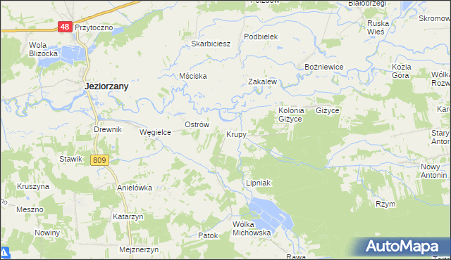 mapa Krupy gmina Michów, Krupy gmina Michów na mapie Targeo
