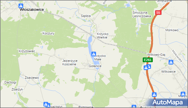 mapa Krzycko Małe, Krzycko Małe na mapie Targeo