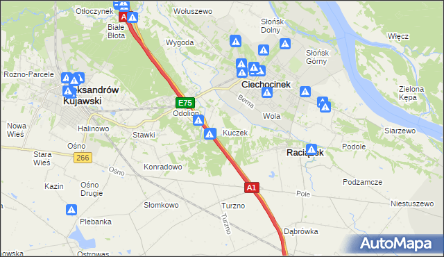 mapa Kuczek, Kuczek na mapie Targeo