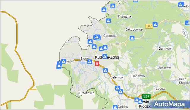 mapa Kudowa-Zdrój, Kudowa-Zdrój na mapie Targeo