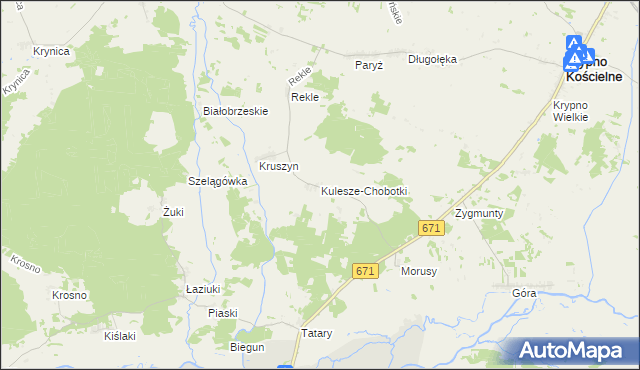 mapa Kulesze-Chobotki, Kulesze-Chobotki na mapie Targeo