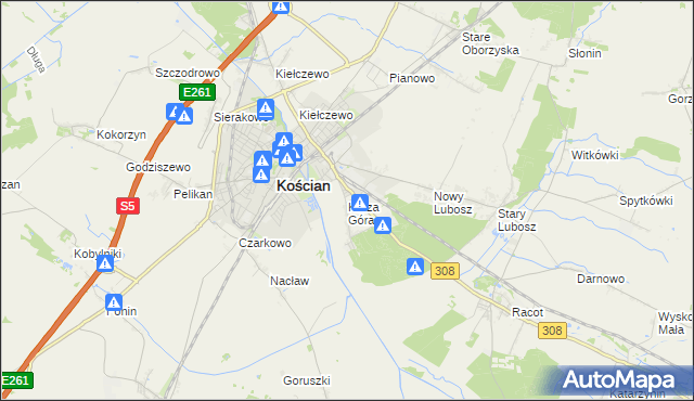 mapa Kurza Góra, Kurza Góra na mapie Targeo