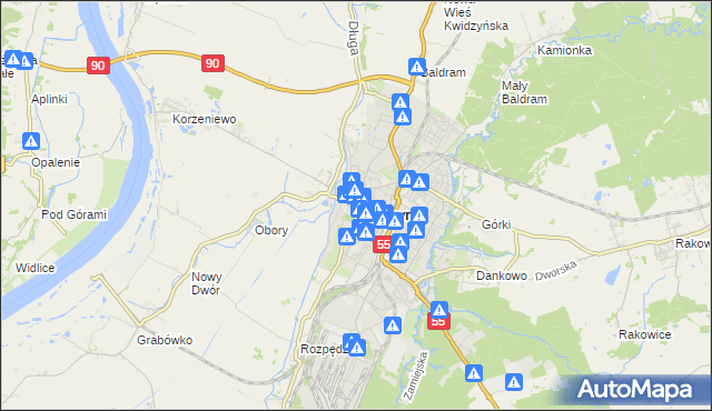 mapa Kwidzyn, Kwidzyn na mapie Targeo