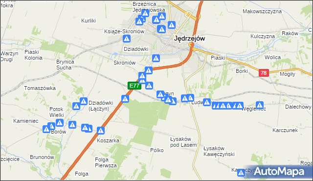 mapa Łączyn, Łączyn na mapie Targeo