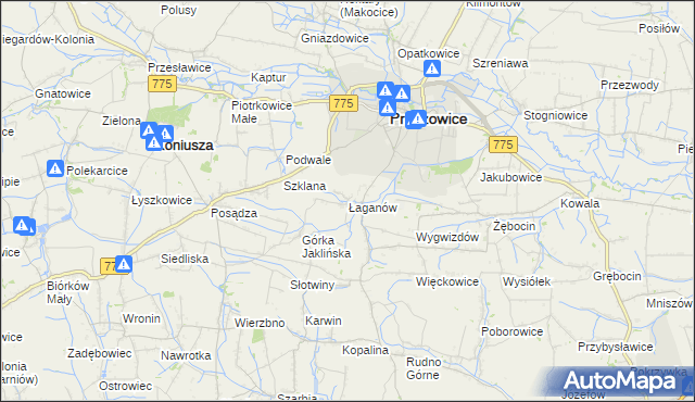 mapa Łaganów, Łaganów na mapie Targeo