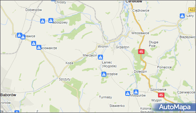 mapa Łaniec, Łaniec na mapie Targeo