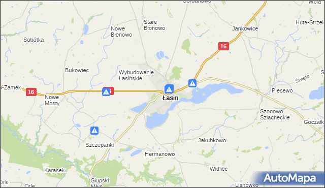 mapa Łasin, Łasin na mapie Targeo