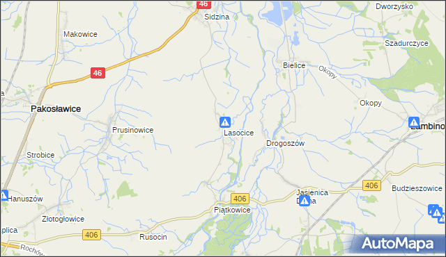 mapa Lasocice gmina Łambinowice, Lasocice gmina Łambinowice na mapie Targeo