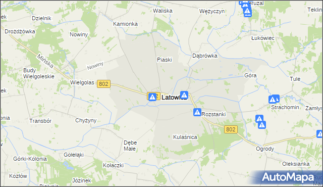mapa Latowicz, Latowicz na mapie Targeo