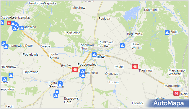 mapa Lelów, Lelów na mapie Targeo