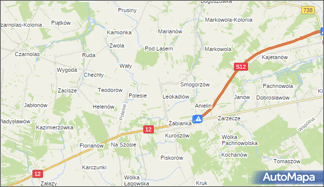 mapa Leokadiów, Leokadiów na mapie Targeo