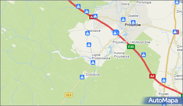 mapa Ligota Prószkowska, Ligota Prószkowska na mapie Targeo