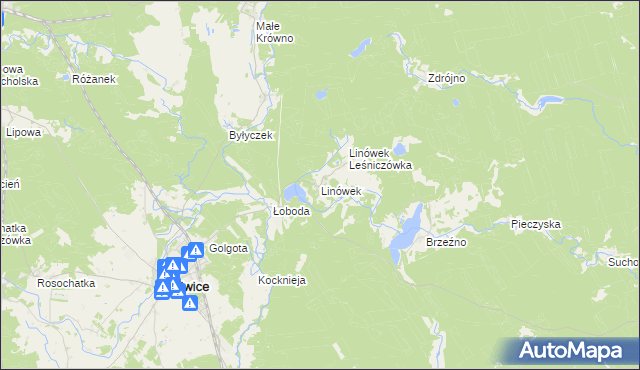 mapa Linówek gmina Śliwice, Linówek gmina Śliwice na mapie Targeo