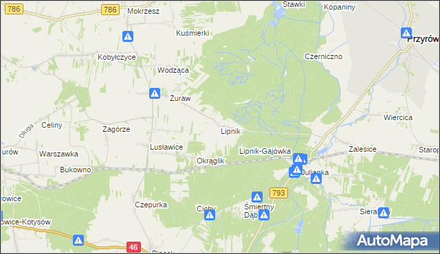 mapa Lipnik gmina Janów, Lipnik gmina Janów na mapie Targeo