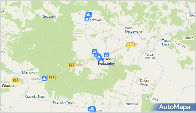 mapa Lipowiec Kościelny, Lipowiec Kościelny na mapie Targeo