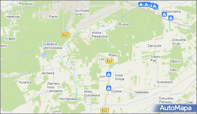 mapa Lisy gmina Biała Podlaska, Lisy gmina Biała Podlaska na mapie Targeo