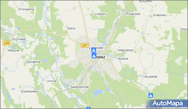 mapa Łobez, Łobez na mapie Targeo