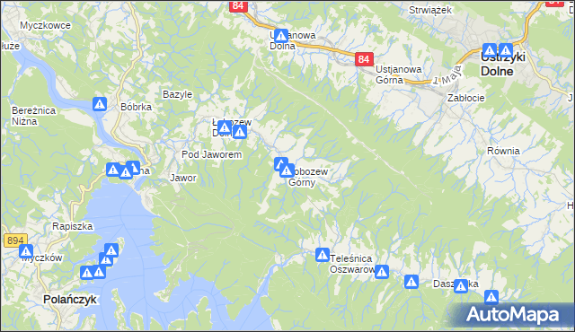 mapa Łobozew Górny, Łobozew Górny na mapie Targeo